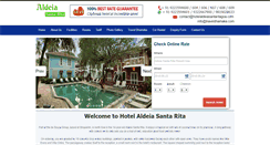 Desktop Screenshot of hotelaldeiasantaritagoa.com