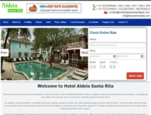 Tablet Screenshot of hotelaldeiasantaritagoa.com